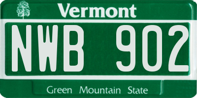 VT license plate NWB902