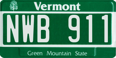 VT license plate NWB911