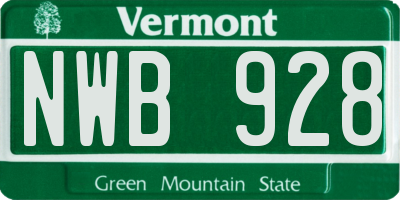 VT license plate NWB928