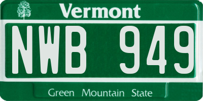 VT license plate NWB949