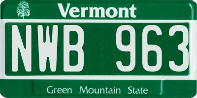 VT license plate NWB963