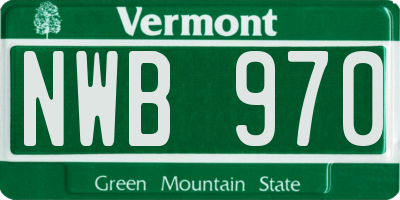 VT license plate NWB970