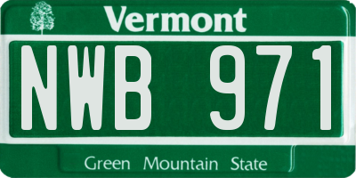 VT license plate NWB971