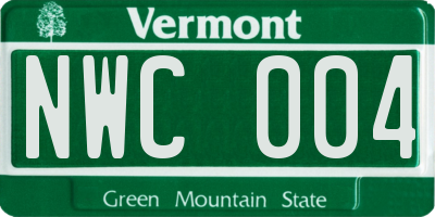 VT license plate NWC004
