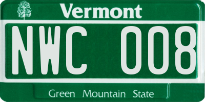 VT license plate NWC008