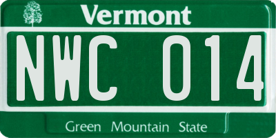 VT license plate NWC014