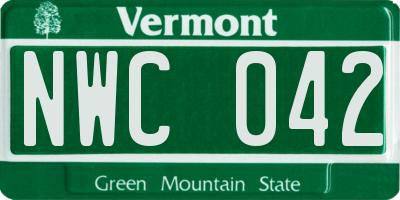 VT license plate NWC042