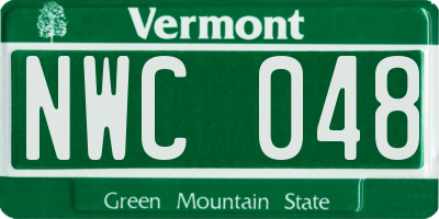 VT license plate NWC048