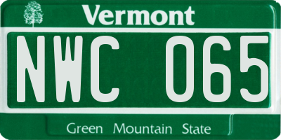VT license plate NWC065