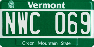 VT license plate NWC069