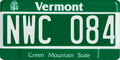 VT license plate NWC084