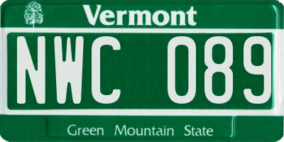 VT license plate NWC089
