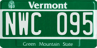 VT license plate NWC095