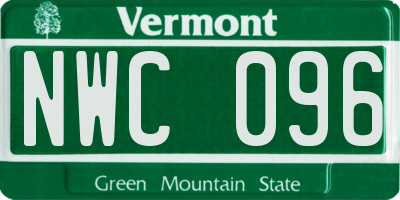 VT license plate NWC096