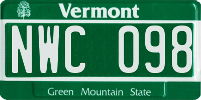 VT license plate NWC098