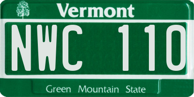 VT license plate NWC110