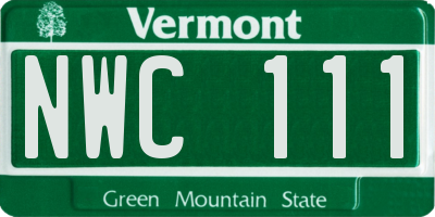 VT license plate NWC111