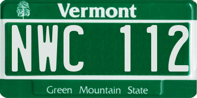 VT license plate NWC112
