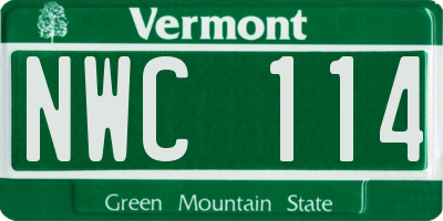 VT license plate NWC114