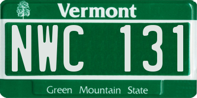 VT license plate NWC131