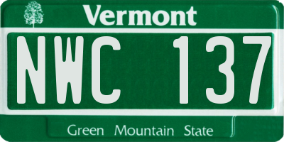 VT license plate NWC137