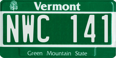 VT license plate NWC141
