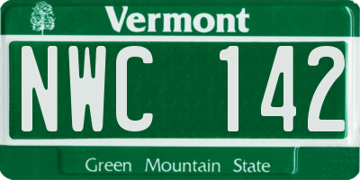 VT license plate NWC142