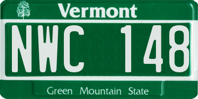 VT license plate NWC148