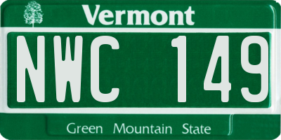 VT license plate NWC149