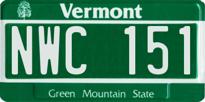 VT license plate NWC151