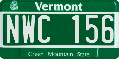 VT license plate NWC156