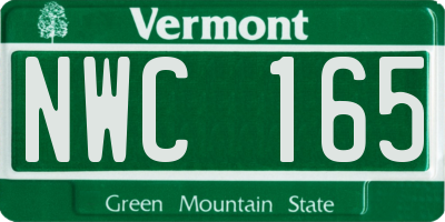 VT license plate NWC165