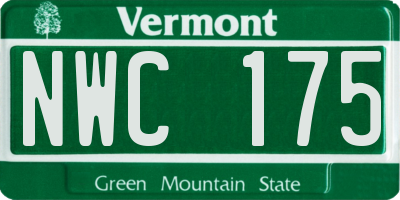 VT license plate NWC175