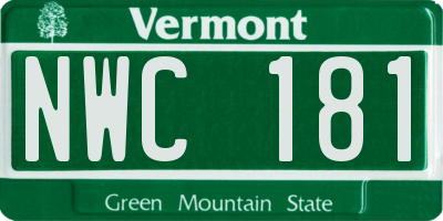 VT license plate NWC181