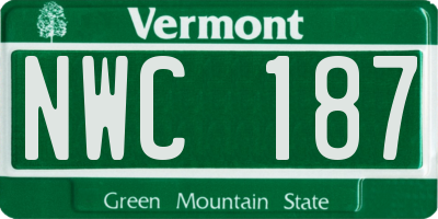 VT license plate NWC187