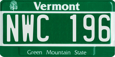VT license plate NWC196