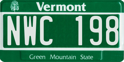 VT license plate NWC198