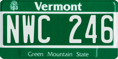 VT license plate NWC246