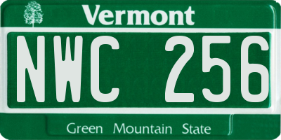 VT license plate NWC256