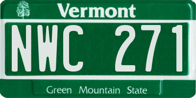 VT license plate NWC271