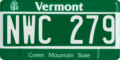 VT license plate NWC279