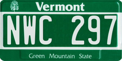 VT license plate NWC297