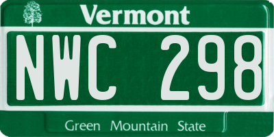 VT license plate NWC298