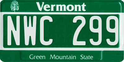 VT license plate NWC299