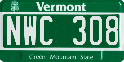 VT license plate NWC308