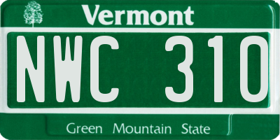 VT license plate NWC310