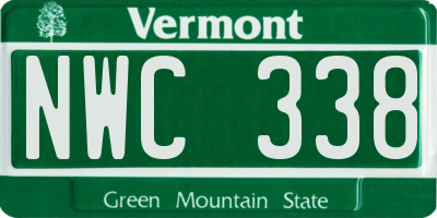 VT license plate NWC338