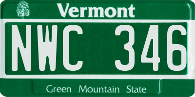 VT license plate NWC346