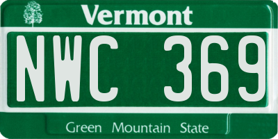 VT license plate NWC369