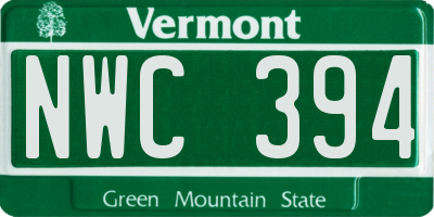 VT license plate NWC394